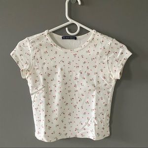 Brandy Melville Floral Baby Tee